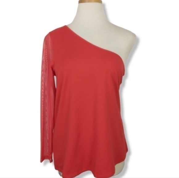 NWT Torrid One Shoulder Mesh Sleeve Top - Picture 6 of 12